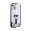 Karl Lagerfeld Liquid Glitter Iconic - iPhone 15 Hülle (Transparent)