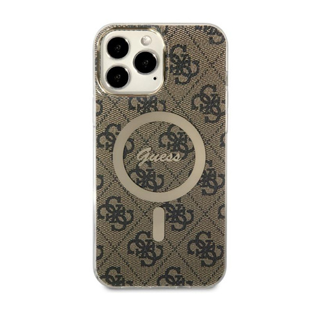Guess 4G MagSafe - Étui pour iPhone 13 Pro Max (Marron)