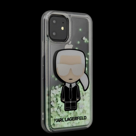 Karl Lagerfeld Glitter Glowdark Ikonik - Etui iPhone 11