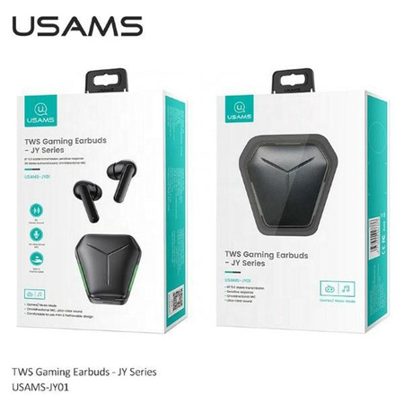 USAMS JY sorozat - Bluetooth 5.0 TWS fejhallgató + töltőtáska (fekete)