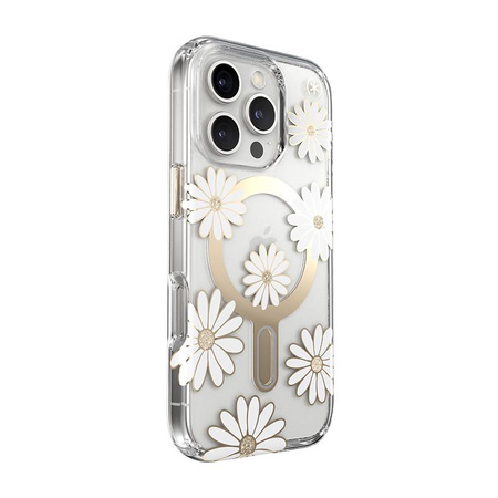 Speck Presidio Lux ClickLock & MagSafe - Etui iPhone 16 Pro (Sunshine Daisies / Clear / Gold)