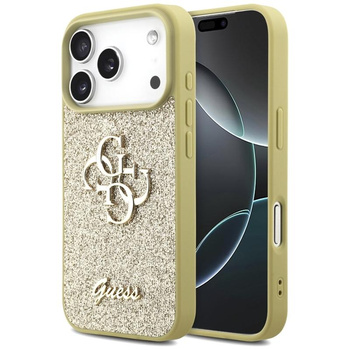 ETUI DO IPHONE 17 PRO ZŁOTE GUESS ORYGINALNE BROKATOWE ELEGANCKIE CASE