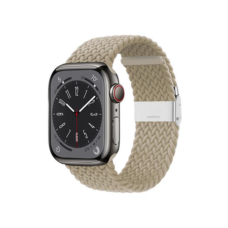Crong Wave Band - Geflochtenes Armband für Apple Watch 38/40/41/42 mm (Steinbeige)