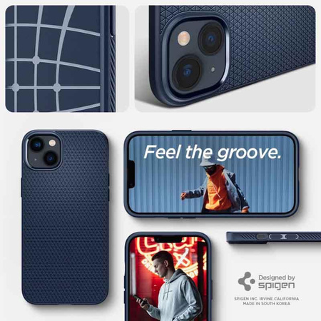 Spigen Liquid Air - tok iPhone 14 készülékhez (sötétkék)