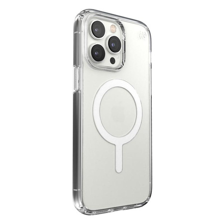 Speck Presidio Perfect-Clear + MagSafe - Étui pour iPhone 14 Pro Max avec revêtement MICROBAN (transparent)