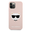 Karl Lagerfeld Choupette Head Silicone - pouzdro pro iPhone 12 Pro Max (růžové)