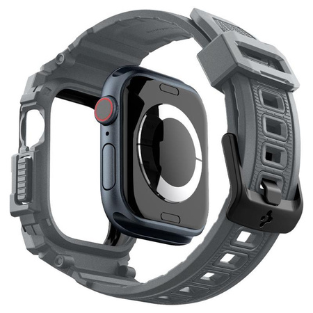 Spigen Rugged Armor Pro - Bracelet avec étui pour Apple Watch 10 46 mm (Gris foncé)