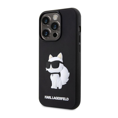 Karl Lagerfeld 3D Rubber NFT Choupette - Tasche für iPhone 14 Pro (Schwarz)
