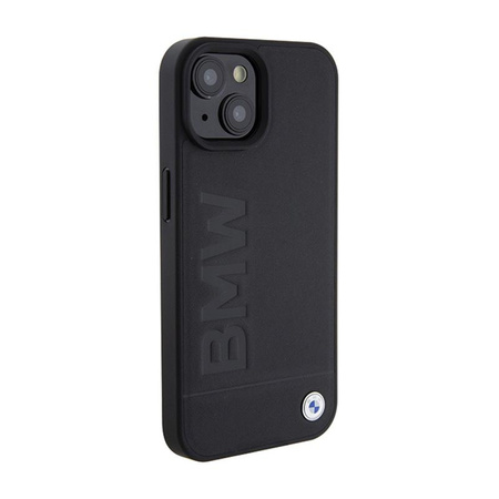 BMW Leder Hot Stamp - iPhone 15 Plus Tasche (schwarz)