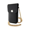 Hello Kitty Leather Metal Logo Chain - Crossbody bag for phone (black)
