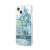 Guess Liquid Glitter Flower - iPhone 13 mini tok (kék/zöld)