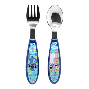 Disney Stitch - Collection Stitch & Angel couverts en métal (cuillère et fourchette)