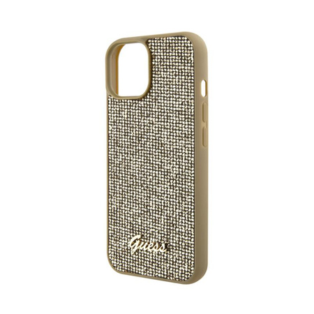 Guess Disco Metal Script - pouzdro pro iPhone 15 (zlaté)