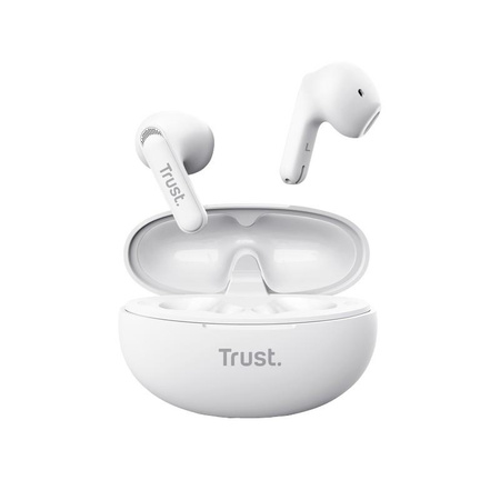 Trust Yavi - Bezdrátová sluchátka do uší Bluetooth TWS s nabíjecím pouzdrem a ENC (bílá)