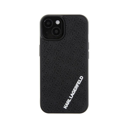 Karl Lagerfeld 3D Rubber Multi Logo - Coque iPhone 15 (noir)