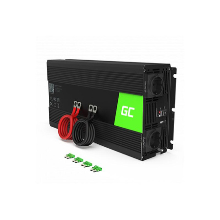 Green Cell - Měnič napětí Inverter 24V na 230V 1500W/3000W Čistá sinusovka