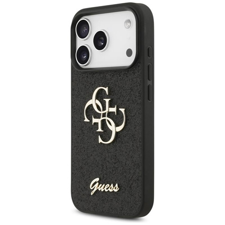 ETUI DO IPHONE 17 PRO CZARNE GUESS ORYGINALNE BROKATOWE ELEGANCKIE CASE