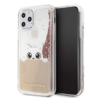 Karl Lagerfeld K-Peek A Boo - pouzdro pro iPhone 11 Pro (třpytivé růžovo-zlaté)