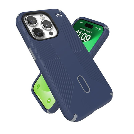 Speck Presidio2 Grip ClickLock & MagSafe - iPhone 15 Pro Case (Coastal Blue/Dust Grey)