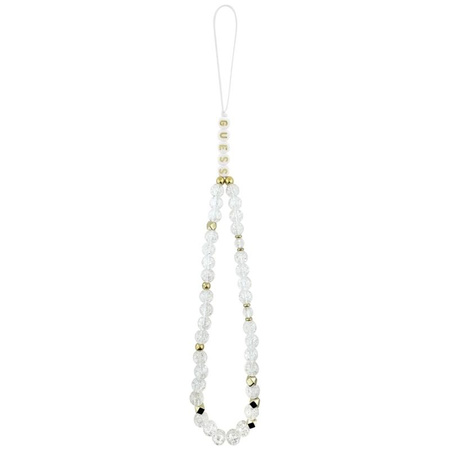 Guess IML Flowers Electro Pearl Strap MagSafe - Case iPhone 17 (white)