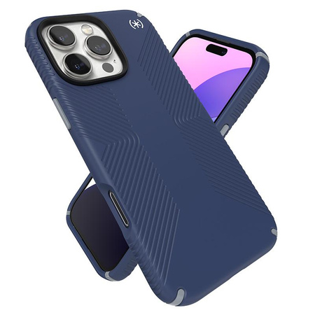 Speck Presidio2 Grip - Coque pour iPhone 16 Pro Max (Bleu côtier / Gris poussière / Blanc)