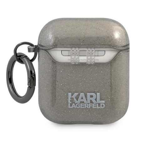 Karl Lagerfeld Choupette Head Glitter - pouzdro na Airpods (černé)