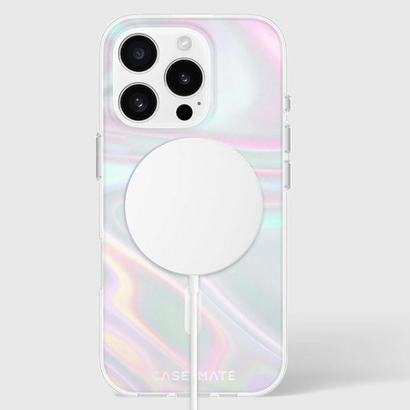 Etui Case-Mate Soap Bubble MagSafe do iPhone 16 Pro – Efekt Tęczowej Poświaty