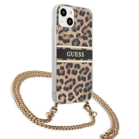 Guess Leopard Gold Stripe Crossbody - Etui iPhone 13