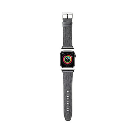 Karl Lagerfeld Saffiano Monogram - Armband für Apple Watch 42/44/45/49 mm (silber)