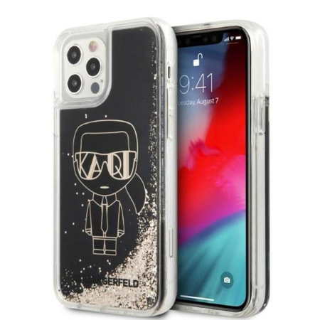 Karl Lagerfeld Liquid Glitter Gatsby - Coque pour iPhone 12 / iPhone 12 Pro (noir)