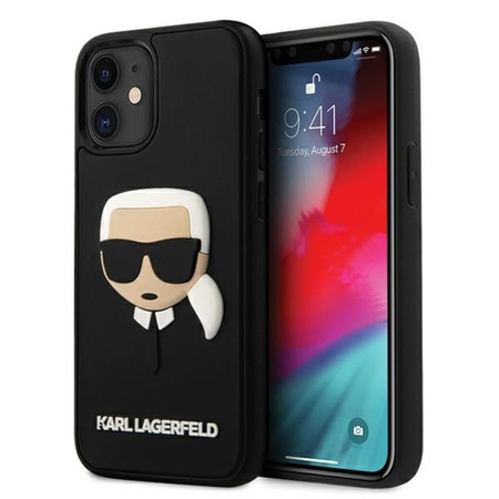 Karl Lagerfeld 3D Rubber Karl`s Head - iPhone 12 mini Case (black)