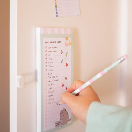 Pusheen - Magnetic notepad / shopping list for fridge + pencil (10 x 21 cm)