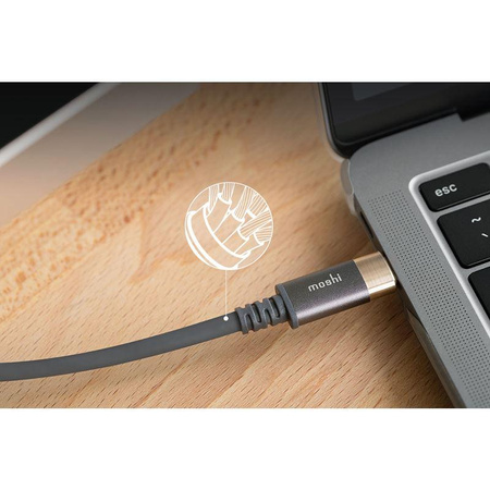 Moshi USB-C Monitor Cable - Kabel USB-C Power Delivery 100W z obsługą 4K/60 Hz (HDR) (Gray/Gold)