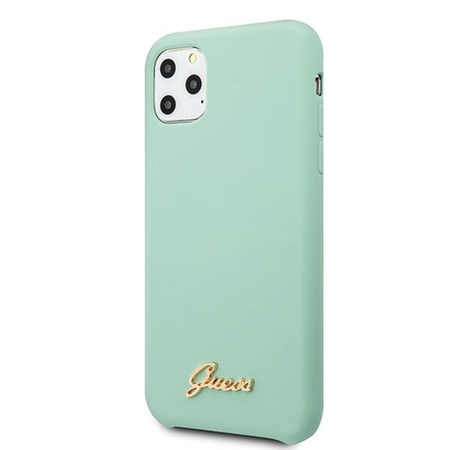 Guess Silicone Vintage - Coque iPhone 11 Pro Max (vert)