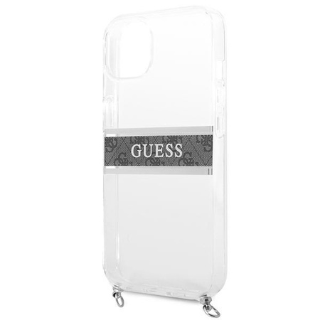 Guess 4G Croix à rayures argentées - Étui pour iPhone 13