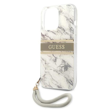 Guess Marble Strap - pouzdro pro iPhone 13 Pro Max (šedé)