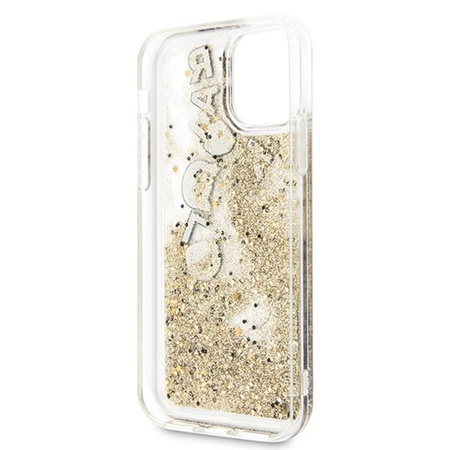 Karl Lagerfeld Glitter Liquid Floatting Charms - pouzdro na iPhone 11 (zlaté plovoucí přívěsky)