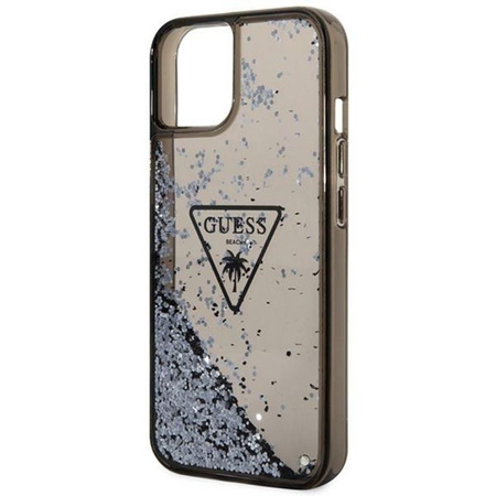 Guess Liquid Glitter Triangle Logo Case - iPhone 14 Case (black)