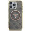 Guess IML Metall Glitter 4G Circle Triangle MagSafe - Gehäuse für iPhone 16 Pro (braun)