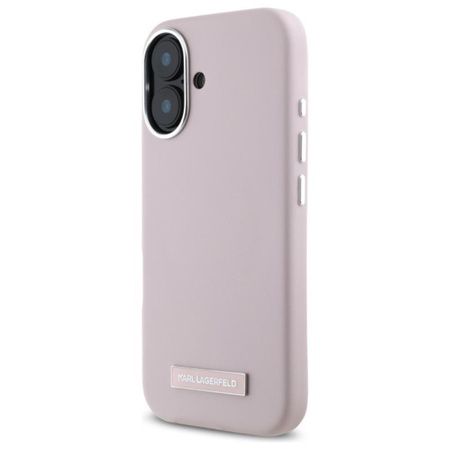 Karl Lagerfeld FW Metallplatte MagSafe - iPhone 16 Tasche (rosa)