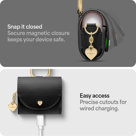 Spigen Cyrill Mini Bag - Hülle mit Band für Apple AirPods 4 (Schwarz)