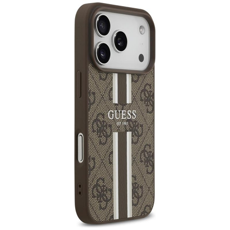 Guess 4G Printed Stripes MagSafe - Case iPhone 17 Pro (brown)