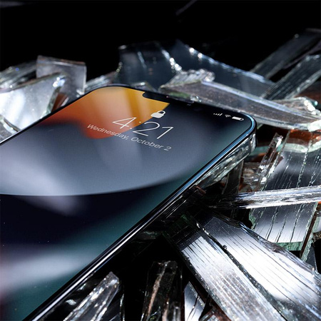 Crong 7D Nano Flexible Glass - nerozbitné hybridní sklo 9H pro celou obrazovku iPhonu 13 mini