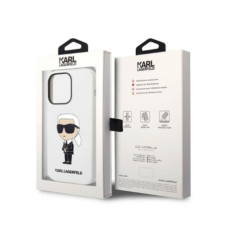 Karl Lagerfeld Silikon NFT Ikonik - iPhone 14 Pro Tasche (weiß)