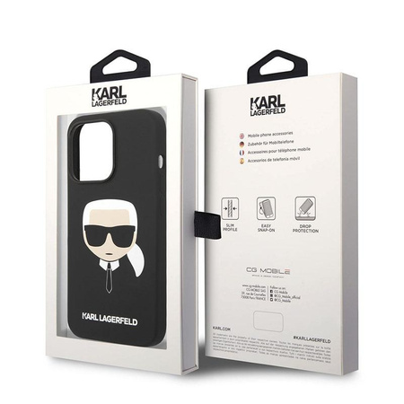 Karl Lagerfeld Silicone Iconic Karl`s Head MagSafe - pouzdro pro iPhone 14 Pro Max (černé)