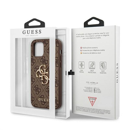 Guess 4G Big Metal Logo - iPhone 12 mini case (brown)