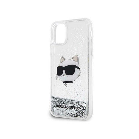 Karl Lagerfeld Liquid Glitter NFT Choupette Head - Coque iPhone 11 (argent)