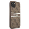 Guess 4G Printed Stripe - pouzdro pro iPhone 13 Mini (hnědé)