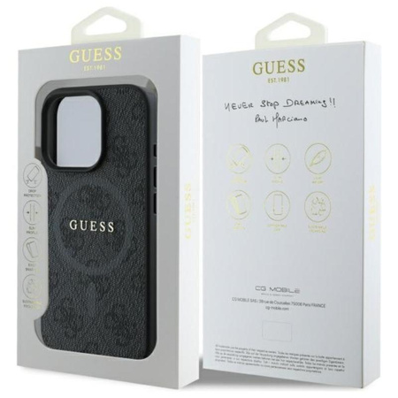 Guess 4G Ring Classic Logo MagSafe - iPhone 16 Pro Max tok (fekete)