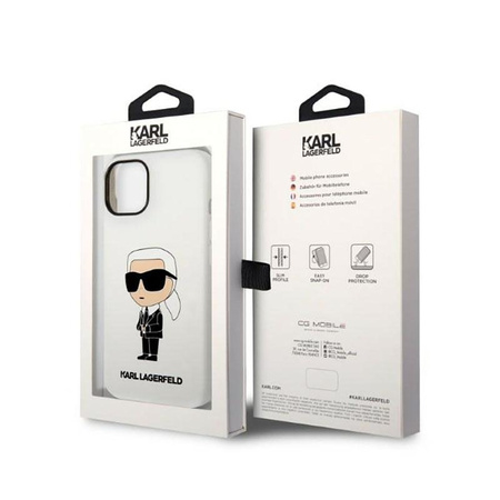 Karl Lagerfeld Silikon NFT Ikonik - Hülle für iPhone 14 Plus (Weiß)
